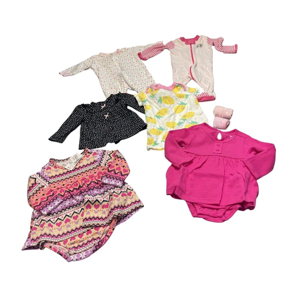 Baby Clothes Outfits Bodysuits Dress 0-3 Months Multicolor Lot of 8 - Picture 2 of 6